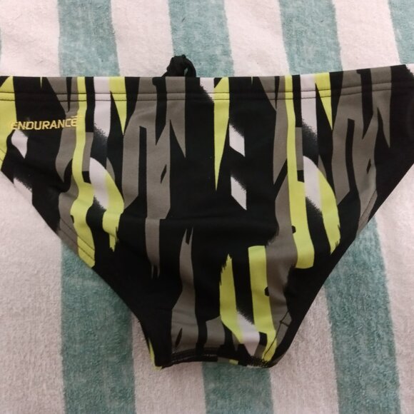 1" SPEEDO SWIM BRIEF, BLACK/YELLOW/GRAY, SIZE "S" (29"-30") (Pre-Owned) (*) - Picture 2 of 8
